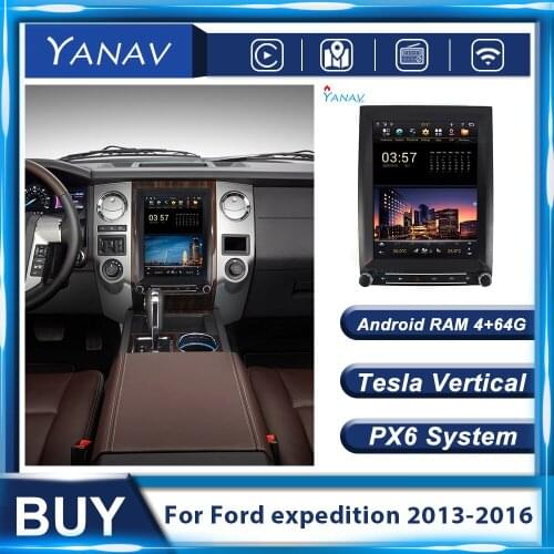 Android PX6 GPS Navigation Car Radio For Ford Expedition 2013-2017 Multimedia MP3 Player Stereo Auto Video Tesla Vertical