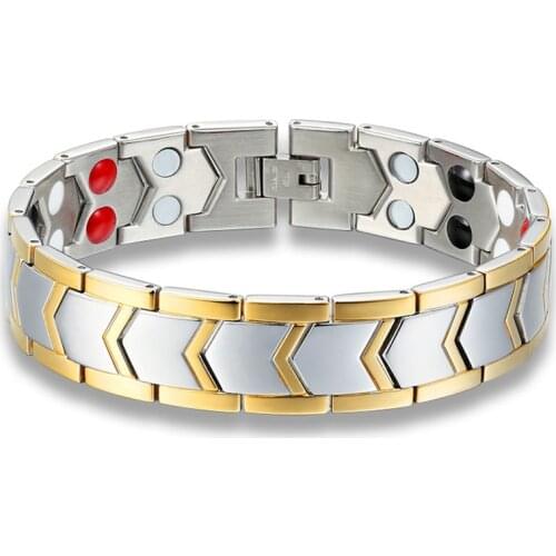 Adjustable Length Stainless Steel Chain Magnetic Health Care Bracelet Men Jewelry Friends Gifts