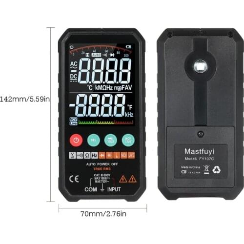 Digital Multimeter Large Screen Universal Tester for Testing Voltage Current Resistance Diodes Capacitance Temperature R7UB