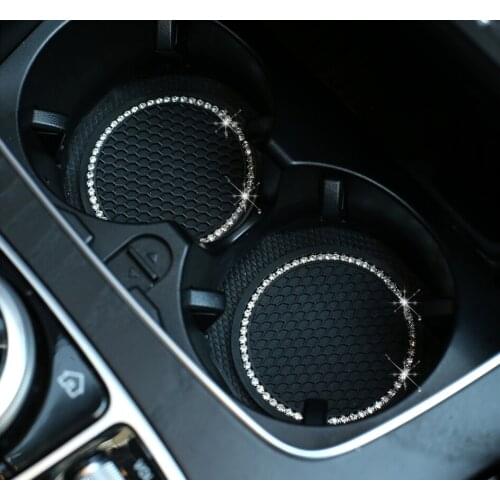 Rhinestone Car Coaster Water Cup Bottle Holder Anti-slip Pad For Renault Kadjar Megane Arkana Sandero Koleos fluence latitude