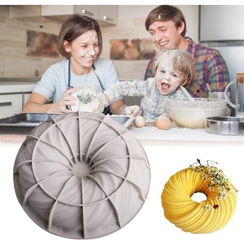 Circular Silicone Cake Baking Mold Round Swirl Cake Mold Non-Stick Cake Pan for DIY Baking Tool Accessories Cake Decorating Tool