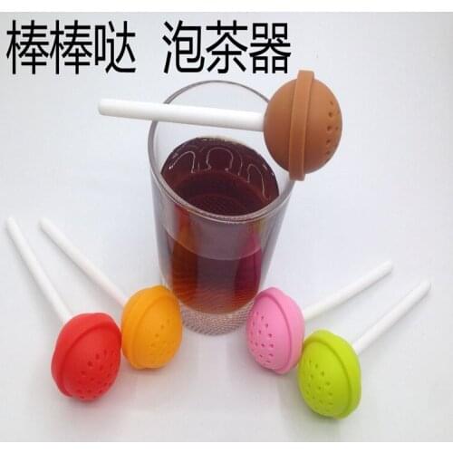 Lollipop Shape Tea Infuser Silicone Puer Tea Strainer Loose-Leaf Spice Flower Herbal Tea Filter Slimming Gift Lin3107