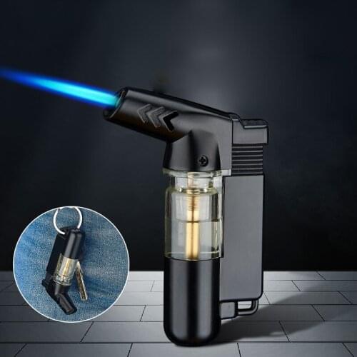 Metal Windproof Torch Cigar Lighter Butane Gas Jet Blue Flame Lighter kitchen Outdoor camping Ignition Tool Gadgets For Men