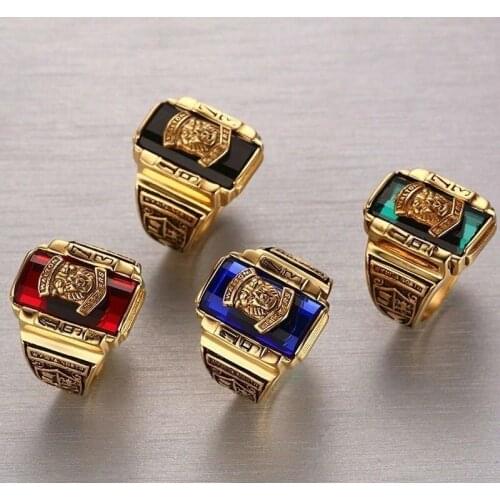 Mens Classic Fashion Charm Domineering Tiger Head Inlaid Multicolor Zircon Ring Ring Jewelry Accessories