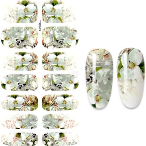 10 Style Nail Stickers Flower Design Nail Art Decal Sliders Manicure Water Transfer Stickers for Nails