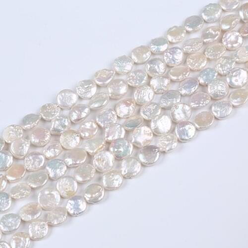 Cheap 10-11mm Freshwater Coin Shape Pearl Loose strands Natural Frewshwater Pearl
