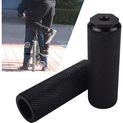 New BMX Mountain Bike Bicycle Axle Pedal Alloy Foot Stunt Pegs Cylinder Black MTB Bike Pedal Anti-Slip Front Rear Axle Foot Pick
