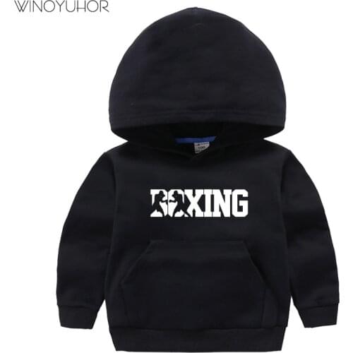 New Kids Hoodies Print Boxing Boy Girl Baby Sweatshirts Winter Long Sleeve Outwear Childrens Hip Hop Pullovers