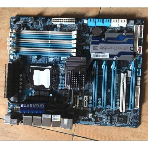 Original LGA1366 motherboard for Gigabyte GA-X58A-UD7 X58A-UD7 1366 pin X58 Desktop mainboards support L5639 L5520