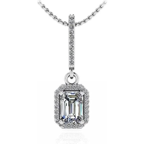 Huitan Fashion Versatile Female Pendant Necklace with AAA Cubic Zirconia Stylish Bridal Wedding Engagement Necklace High Quality