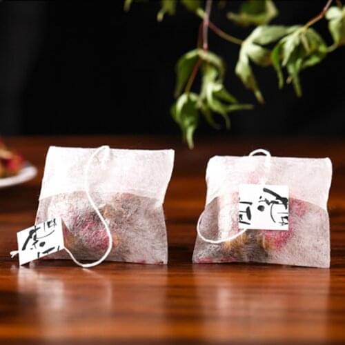 50Pcs Disposable Drawstring Empty Tea Bags Corn Fiber Natural Material Fold Close Filter Holder New