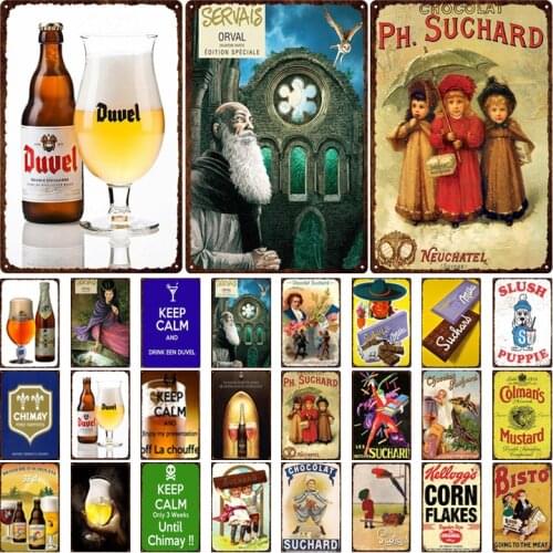 Beer Metal Signs Bar Pub Decoration Vintage Tin Plate Poster Home Decor Prints Kitchen Wall Art Iron Painting 20x30cm