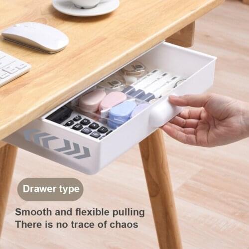 Storage Boxes Plastic Convenient Durable Drawer Type Storage Box Under The Desk Plastic Organizer Drawer Office Desktop Storage