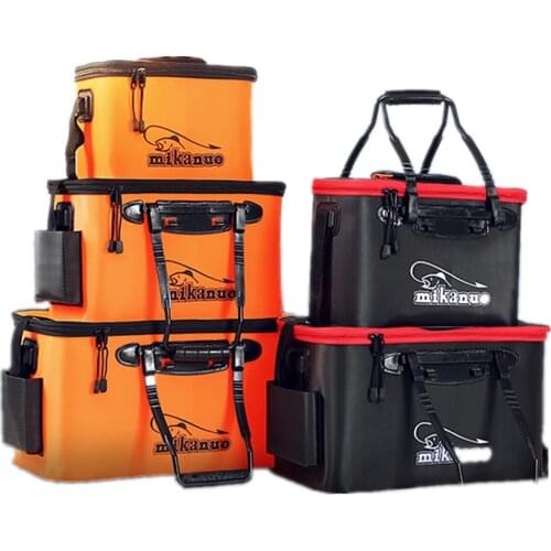 Portable EVA Fishing Bag Collapsible Fishing Bucket Live Fish Box Camping Water Container Pan Basin Tackle Storage Bag