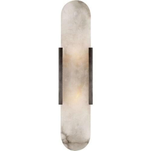 Postmodern contracted natural marble sitting room wall lamp head of a bed bedroom study hotel villa metal wall lamp