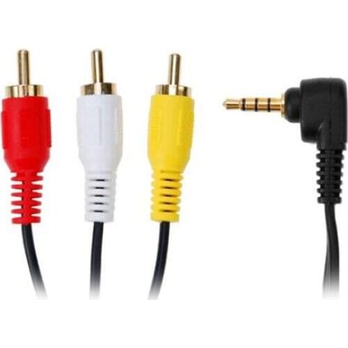 Premium Gold Plated 3.5mm Plug to 3 RCA Camcorder Audio Video A/V Cable 6Feet for Sony JVC Panasonic Canon Samsung Camcorders