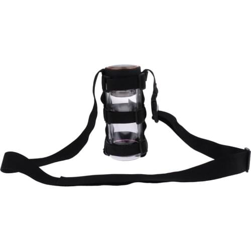 MagiDeal Durable Black Nylon Water Bottle Drink Kettle Cup Carrier Holder Cover & Adjustable Shoulder Strap - Universal Fit