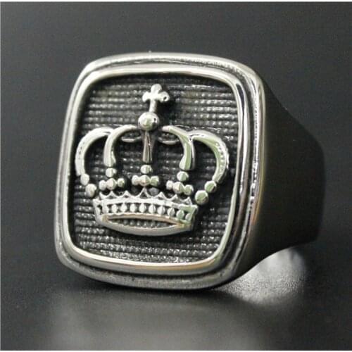 Size 8~13 Fashion Mens Crown Ring 316L Stainless Steel Jewelry Newest Biker Ring