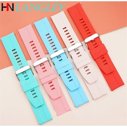 22mm Silicone Strap Watch Band for Huawei Watch GT Gt 2 46mm Sport Band Bracelet for Samsung Galaxy 46mm Watch 3 45mm Gear S3