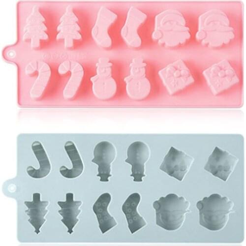 Christmas Silicone Cake Mold Snowman Socks Christmas Tree Gift Modeling Silicone Mold DIY Cookie Chocolate Baking Tools