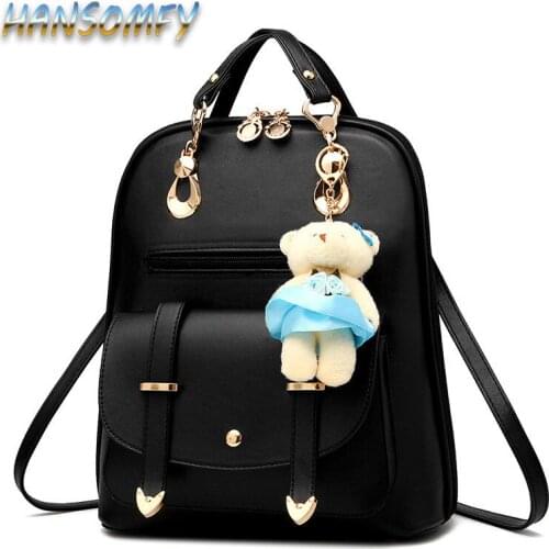 Luxury Backpack Women Bags Designer Teenager Girls Satchels Women Fashion Solid Backpacks PU Leather Bags Softback 2019 YA-05