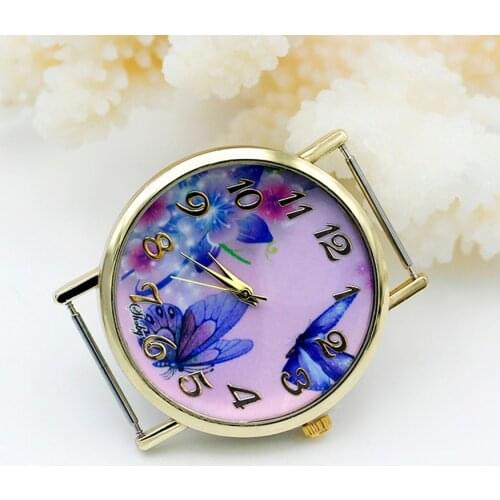 Shsby Diy Personality Watch Header New Style Gold Flower Head With Cloth Strap Watch Accessories 83~95
