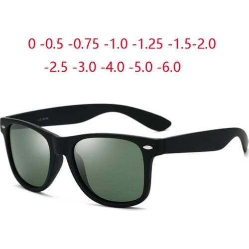 Vintage Rivets Polarized Sunglasses Men Women Minus Lens Driver Square Prescription Sunglasses 0 -0.5 -0.75 -1.0 To -6.0
