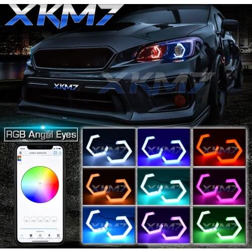 Angel Eyes RGB Hex Halo Bluetooth LED DRL Multicolor Light Ring APP Controlled For Headlight Projector Lens Tuning Car Accessory