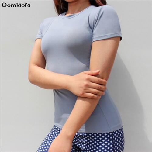 Summer Fitness Top Womens Sports T-Shirt Spandex Quick-drying Breathable Short Sleeve Outdoor Running Workout Clothes