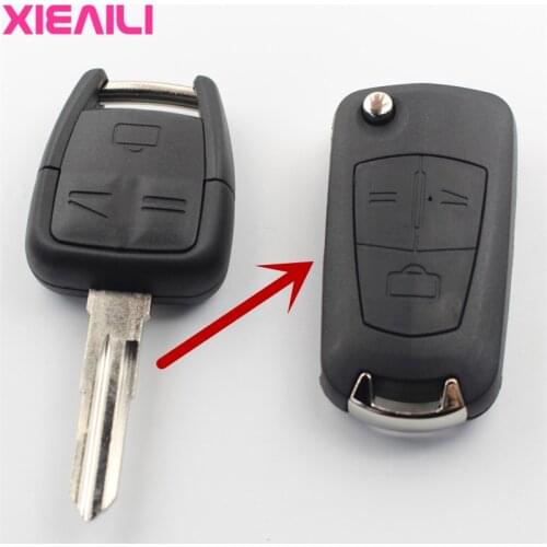XIEAILI Quality A 10Pcs OEM 3Button Modified Flip Folding Remote Key Case Shell For Opel Vectra/Zafira/0mega Key Fob Case S465