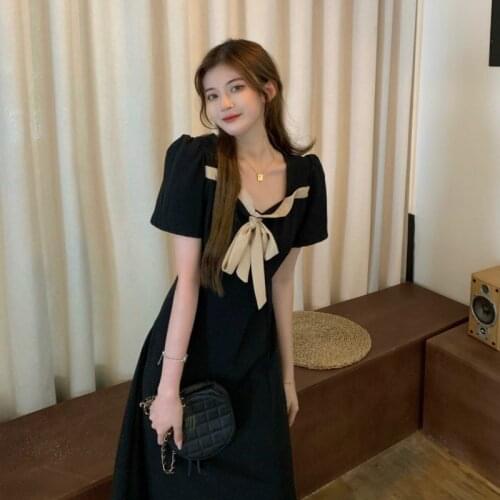 French Mid-length Skirt High Waist Slim Design Black Split Dress Female Summer 2021 New Dresses
