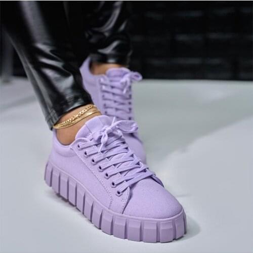 Chunky Canvas Shoes Platform Sneakers Retro Purple Designer Shoes High Quality Large Size Womens Casual Shoes Vulcanized Shoes