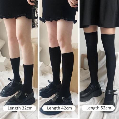 Women Thin College Style Knee High Socks Black White Color Fashion Casual Calf Sock Female Girl Party Dancing Sexy Long Socks