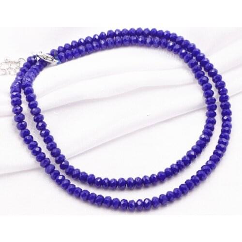 Charms Women Choker Necklace Natural Stone Jades Chain Necklaces Exquisite 2x4mm Crystal Abacus Beads Collares Jewelry 18" A809