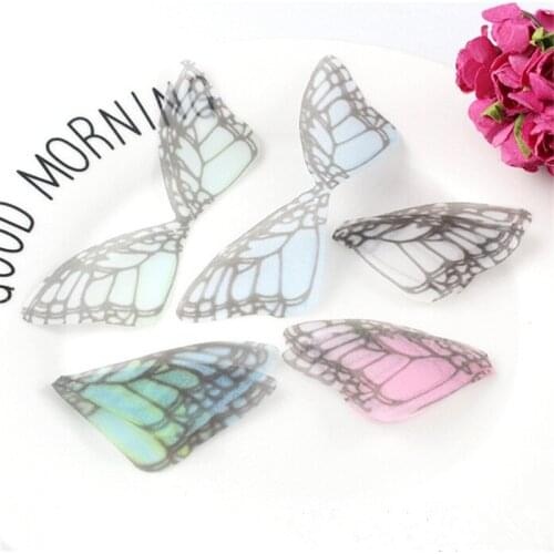 10pcs/lot 68*33MM Colorful Simulation Yarn Butterfly Wings Charm PendantS For DIY Earring Jewelry Making Finding Accessories