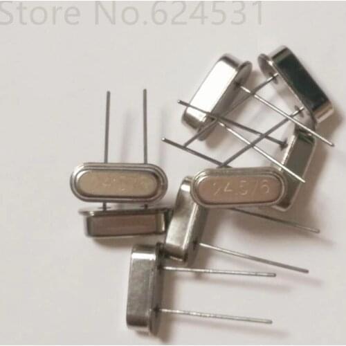10pcs Genuine HC-49S-line passive quartz crystal oscillator 24.576MHZ 24.576M