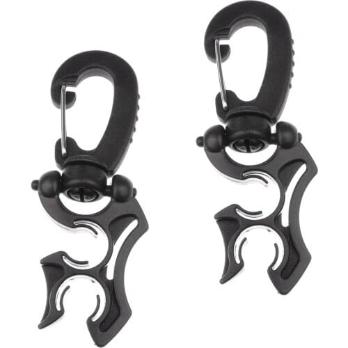 2pcs Black Scuba Dive Hose Holder Retainer With Rotates & Folding Clip 10cm Perfect For Holding Low/High Pressure Hoses