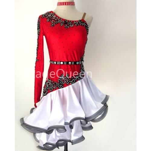 2019 Latin Dance Dresses Women High Quality Customized Salsa Rumba Samba Dancing Skirt Lady Fringe Latin Competition Dance Dress