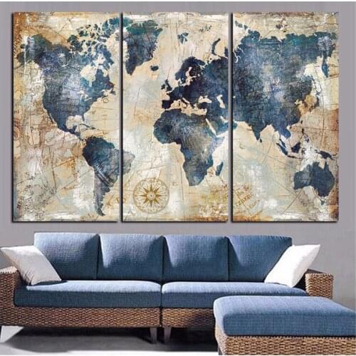 3 Pieces World Map DIY Diamond Painting Full Square Round Diamond Embroidery Cross Stitch Mosaic diamond picture of Rhinestone