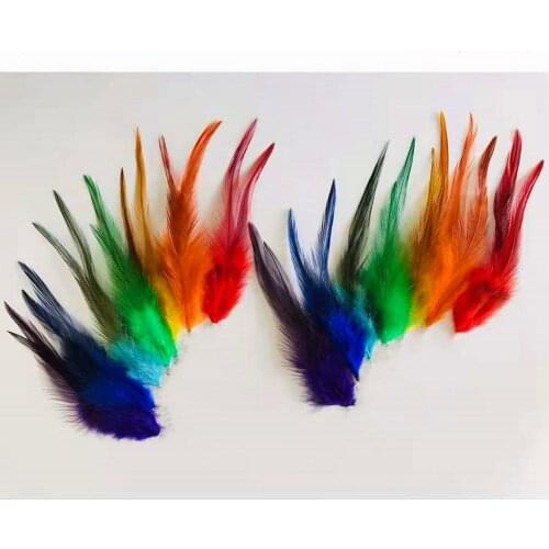 50Pcs Rooster Feathers Decorative Blue Pheasant Feather Decoration DIY Jewelry Accessory Party Fly Tying Materials for Crafts