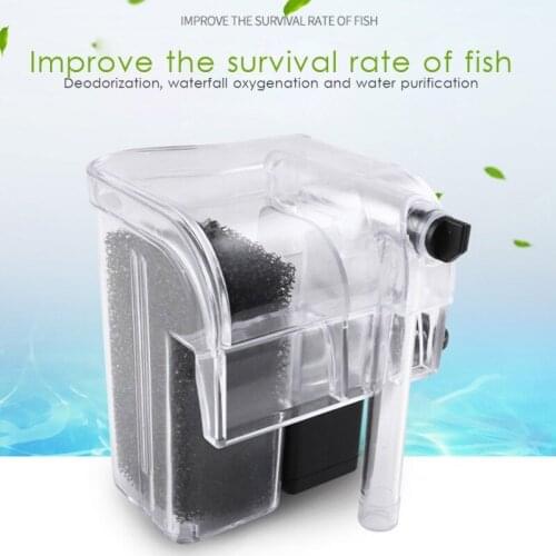 Aquarium Filter Accessories Air Pump Waterfall Aquarium Filter Tank External Suspended Oxygen Pump Filter Work Quietly