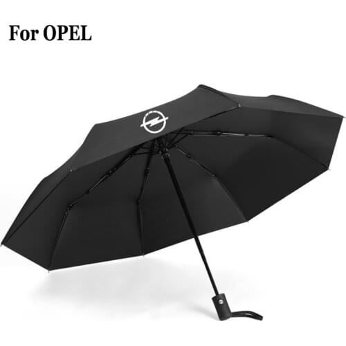Car Logo Badge Umbrella Automatic Strong Windproof Sun Parasol For Opel Insignia Corsa Astra Vectra zafira Men Women Umbrellas