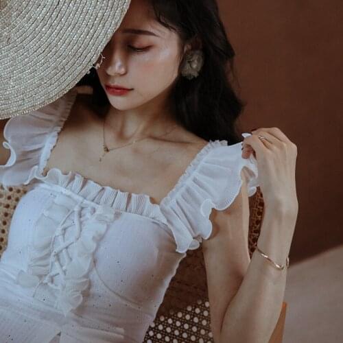 One Piece Women Bathing Suit Beach Swimsuit 2021 Korean Ins Sexy Skirt Hot Print Polyester Sierra Surfer Plus Size Clothes For