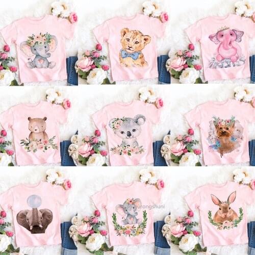 2021 Childrens T-Shirt Children For Girl Boy Girls Kids Kids Shirts Child Baby Toddler Elephant Party Tee Tops Harajuku
