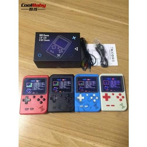 DHL 20pcs Mini Handheld Game Console gift 8Bit 2.8 Inch Color LCD Kids Color Game Player Built-in 168 games 800mah big battery