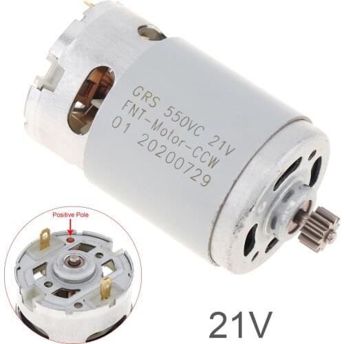 RS550 21V 29000 RPM DC Motor Two-speed 11 Teeth and High Torque Gear Box Permanent Magnet for Cordless Charge Drill Screwdriver