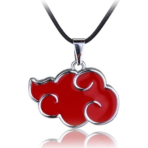 Classic Anime Necklaces Akatsuki Members Logo Red Cloud Pendant Necklaces For Women Men Fans Fashion Jewelry Accessories