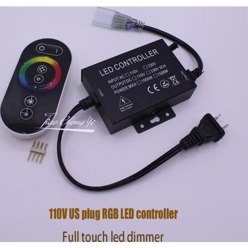 220VAC 110VAC RGB controller Full touch led dimmer 1500W EU plug / US plug 8MM PCB 10MM PCB connector For RGB LED strip
