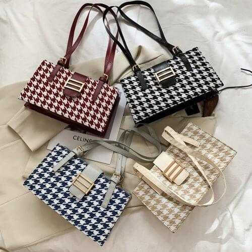 Fashion Women Shoulder Bag Lattice Pattern Flap Underarm Large Capacity Casual Female PU Leather Handbags Travel Top-Handle 2021