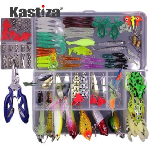 Mixed Fishing Lure set Big Multi Mixed Artificial Lure Set Wobblers Hard Soft Lure Kit Plastic Metal Bait Fishing Tackle Set